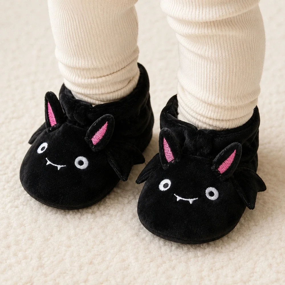 Old Navy Unisex Baby NWT 12-18M Halloween Pumpkin & Bat Slipper 2 Bundle Spooky